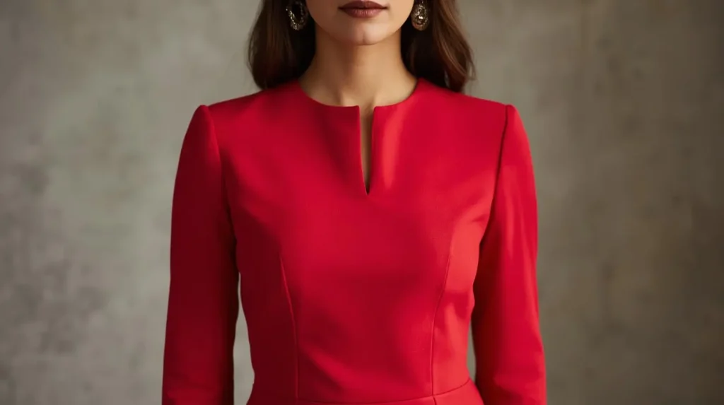 create image in which women wore cherry dress according to US 1